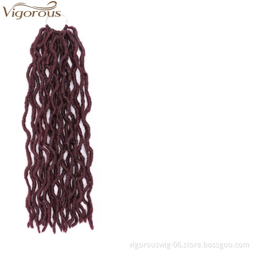 Vigorous Long Crochet Braid Messy Goddess Faux Locs Braid Soft Synthetic Braids for African American Black Women